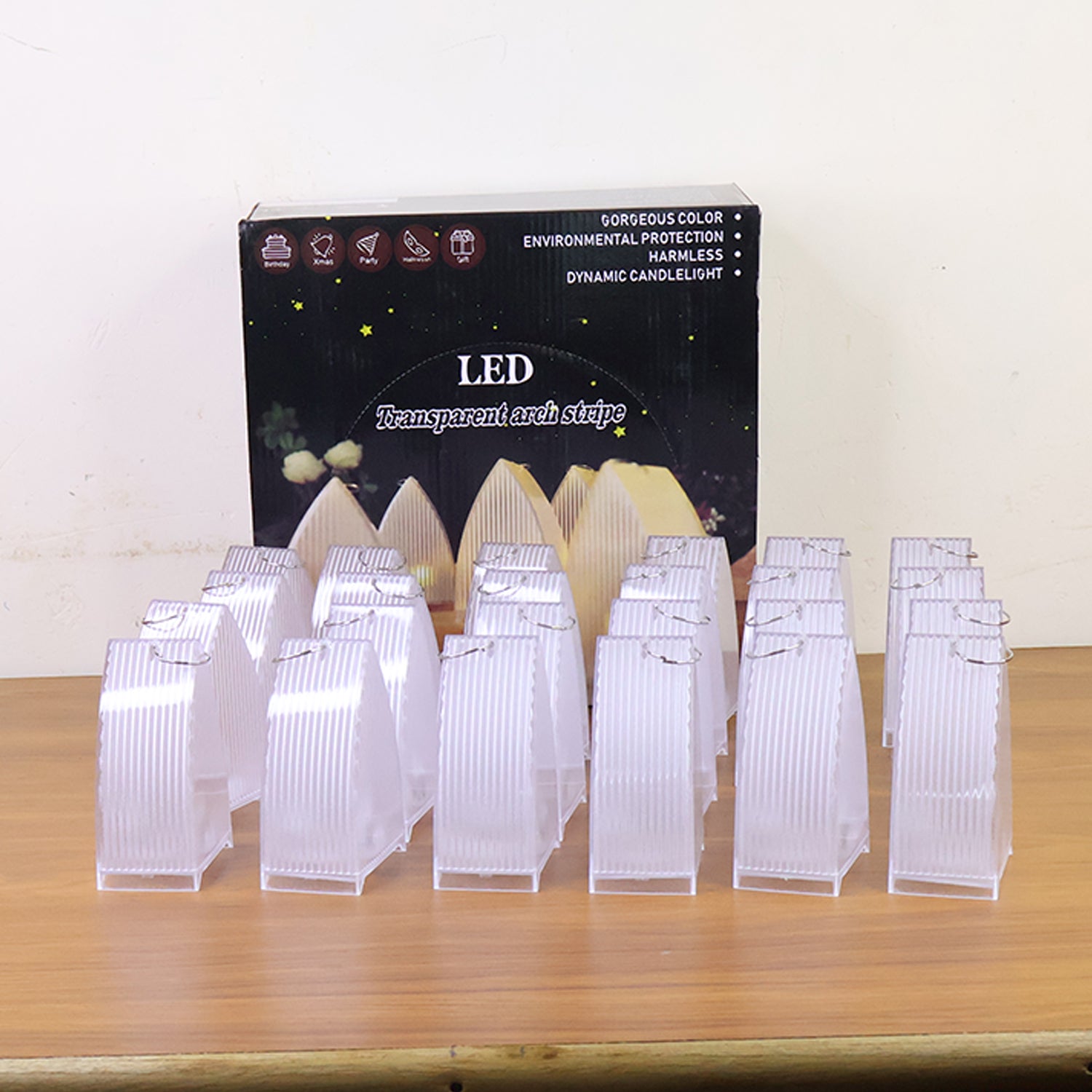 Transparent Decorative LED Candle Lights (24 Pc) Transparent Decorative LED Candle Lights (24 Pc)